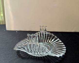 Heisey Clear Ribbed Glass Bon Bon Dish 