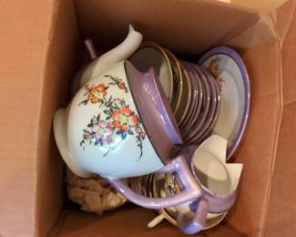 purple tea pot set