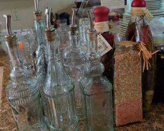 olive oil vinegar dressing empty glass jars