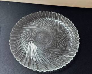 Arcoroc Seabreeze Swirl 10" Clear Glass Dinner Plate 