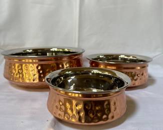 Indian Art Villa Steel Copper Handi Bowls 