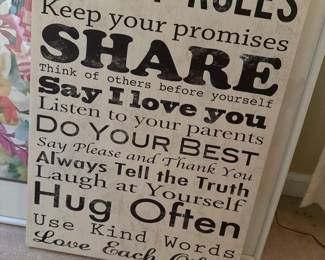 Family words sign decor