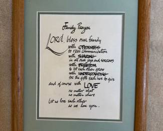 Family Prayer framed 