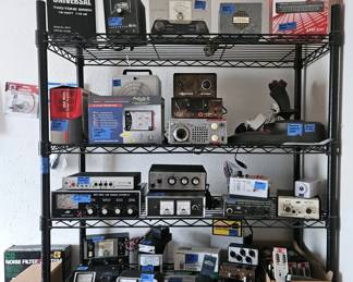 Ham Radio equipment. MFJ-949D tuner, New in Box Sterling ProSplit R, Lafayette Transceiver. Wattmeter, Frequency Counter.