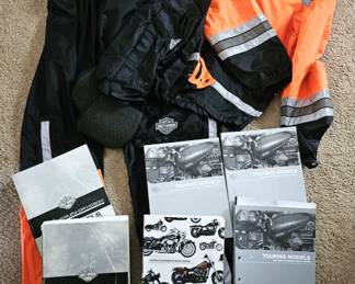 Harley-Davidson rain suit and service manuals