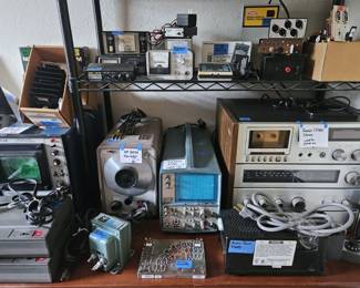 New in box Aeroflex 40-10-34 attenuators, Quasar Stereo, Tektronix Oscilloscope, HP 207A Oscillator, Conar Oscilloscope