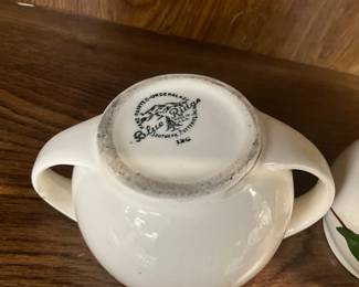 Blue Ridge Pottery Sugar Bowl & Creamer