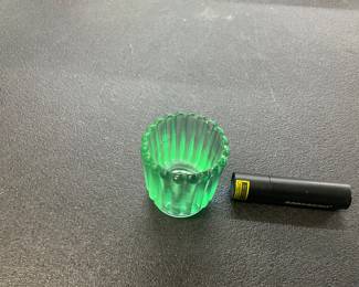 Fluted Uranium Glass Candle Votive