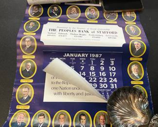 Poster / Calendar of Presidents for The Peoples Bank of Stafford
