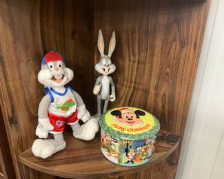Space Jam Bugs Bunny Plush - Bugs Bunny Figure - Walt Disney Mickey Mouse Christmas Candy Tin