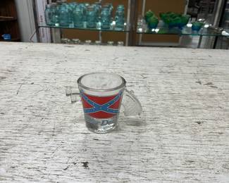 Gun Handle Rebel Flag Shot Glass