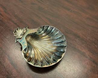 Silver Plated Footed Clamshell Dish - Reproduction of Design Sheffield England