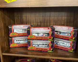 Road Champs Die Cast City Tour Buses