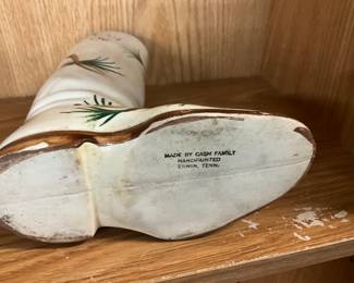 Cash Family Pottery Boot Shaped Vase Erwin TN