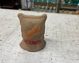 Ceramic Bag of Peanuts Coin Bank