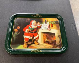 Coca-Cola Christmas Santa Metal Serving Tray
