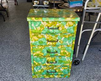 Vintage 1960s floral cardboard dresser