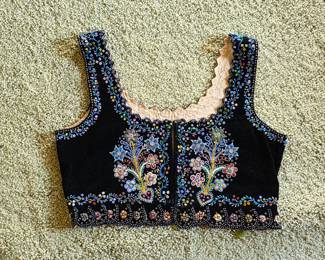 Vintage Polish beaded folk vest