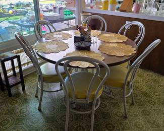Vintage mid century dining table with chairs