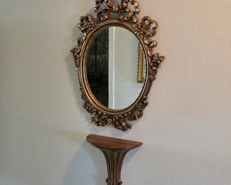 Vintage French Rococo gold wall mirror