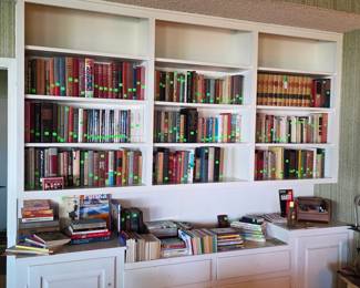 Books, including many vintage books