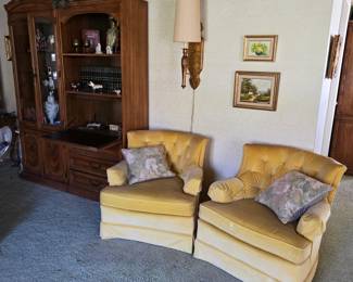 Vintage swivel club chairs