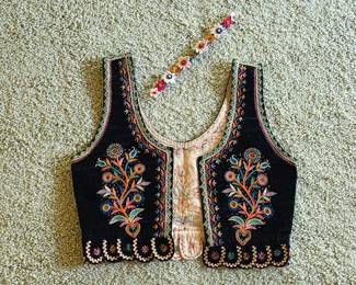 Vintage Polish beaded folk vest