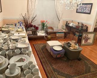 home decor, Christmas china, full dish sets, lots of home decor, candles, Christmas decorations, artwork