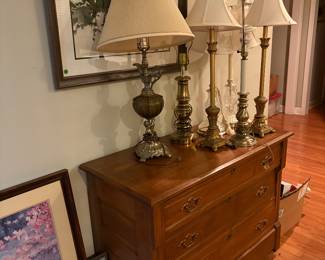 lamps, vintage furniture, artwork
