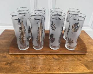 Many sets of glassware