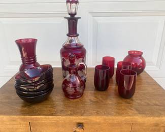 Red ruby glass and other colors of glass