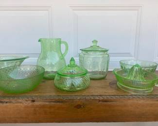 Green depression/ uranium glass! Over one hundred pieces available!!!