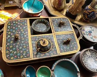 Cloissonne opium tray