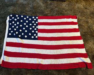 Crochet American Flag throw