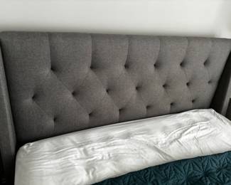 QUEEN SIZE BED WITH UPHOLSTERED HEADBOARD