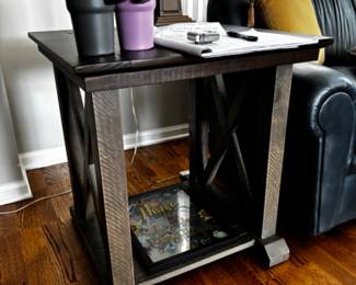 CROSS BAR SIDE OCCASIONAL TABLE