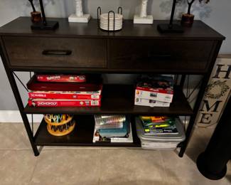 TWO DRAWER CABINET WITH SHELVES