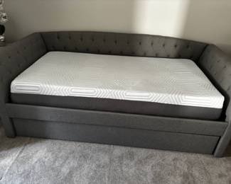 BEAUTIFUL UPHOLSTERED TRUNDLE BED