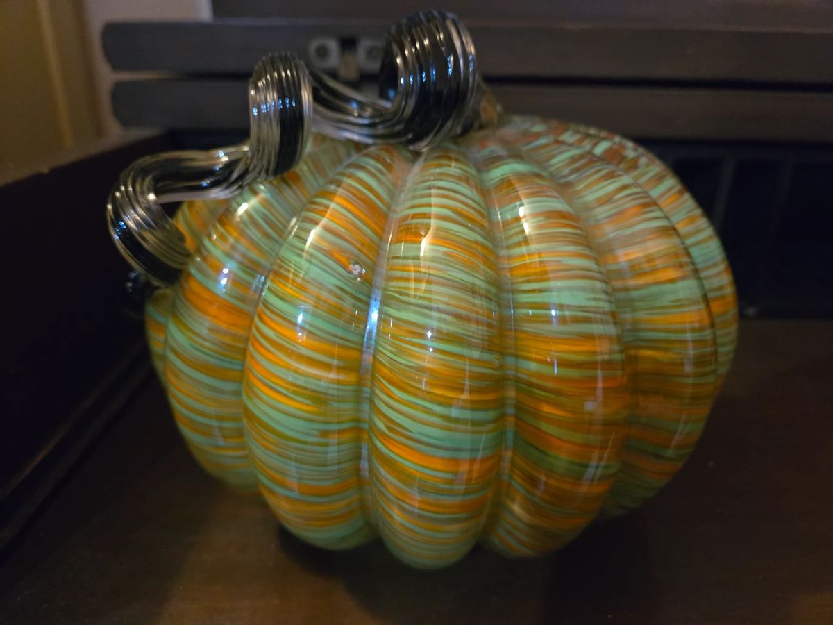 Gorgeous Handblown Glass Pumpkin