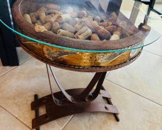 Cork table.  Someone did a lot of drinking to fill this up.  Good job.