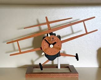 Vintage French Leather Plane Clock. Needs service. $30