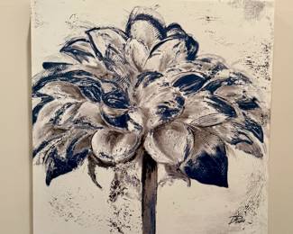 Patricia Pinto Art on Canvas. Blue Dahlia. $60