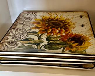 4, Certified International French Sunflower Plates. $20