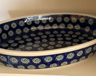 Polish Pottery Ceramic Casserole Dish $35