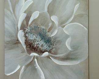 White flower art on canvas $175