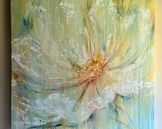 Celedon Splash Painting on Canvas. $175