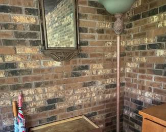 Vintage Mirror and Torchiere Floor Lamp