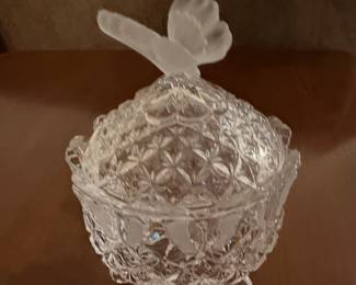 Hofbauer Lead Crystal Butterfly Candy Dish