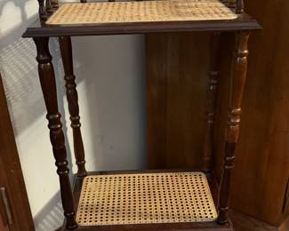 Mahogany and Cane Side table