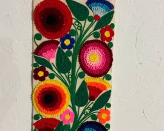 Mexican yarn art wall hanging -mid-Century
